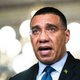 Prime Minister of Jamaica Andrew Holness speaks following a meeting with Vice President Kamala Harris at the Eisenhower Executive Office Building on the White House complex, in Washington, Wednesday, March 30, 2022.